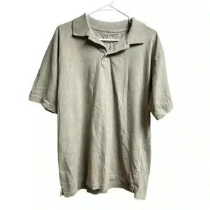 Woolrich Beige Solid Regular Fit Embroidered Logo Cotton Polo Shirt Size‎ Large